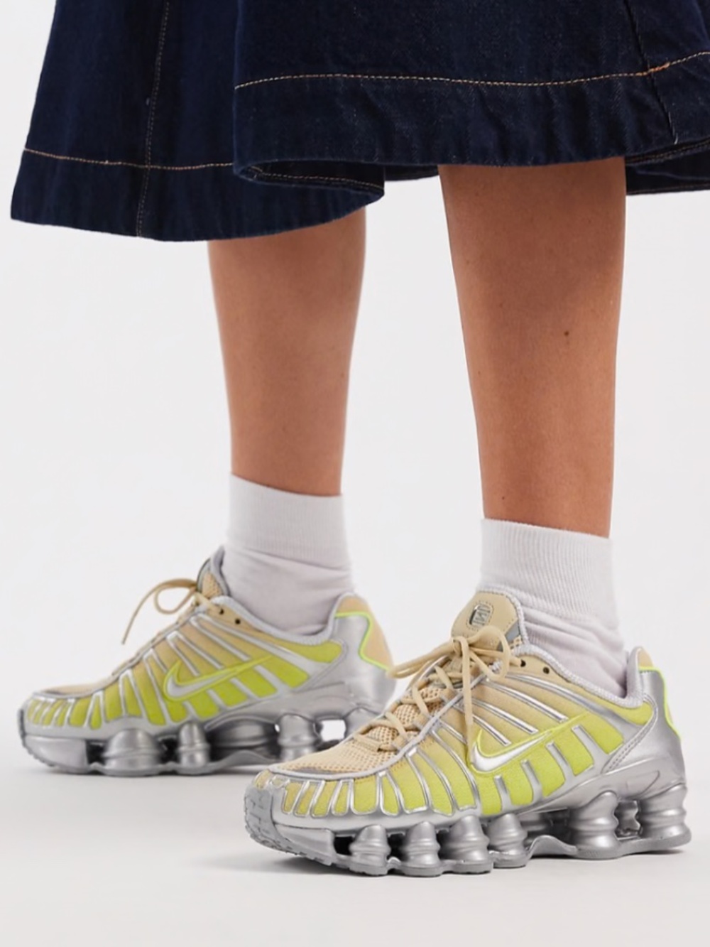 Nike Shox TL Fade sneakers in gray and green